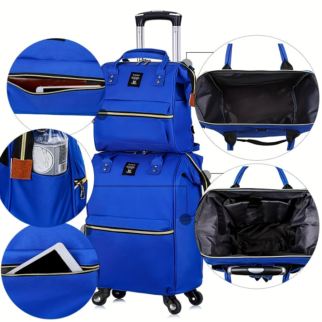 2pcs Waterproof Oxford Cloth Luggage & Tote Set