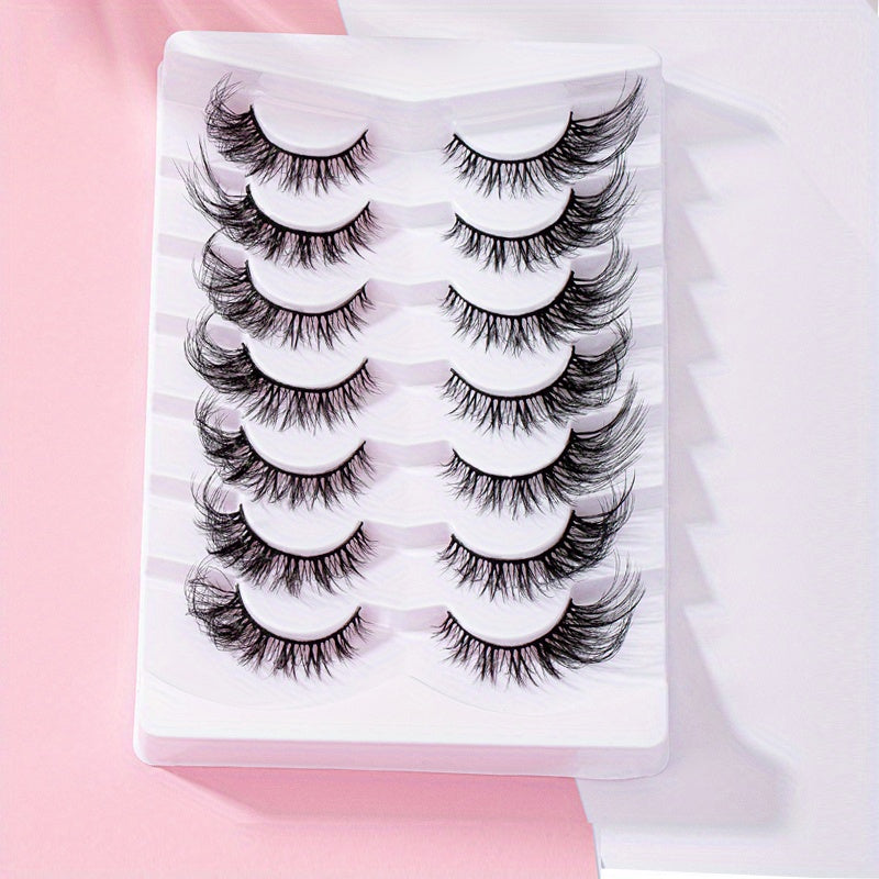 7 Pairs 5D Crisscross False Eyelash Fluffy Wispy Long Lash Extension 20mm