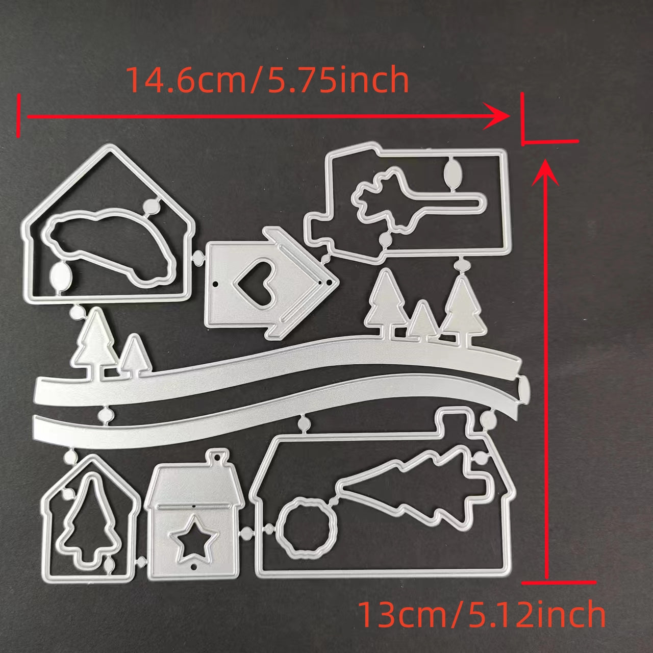 1pc Christmas Metal Cutting Dies And Silicone Stamps For DIY Scrapbook