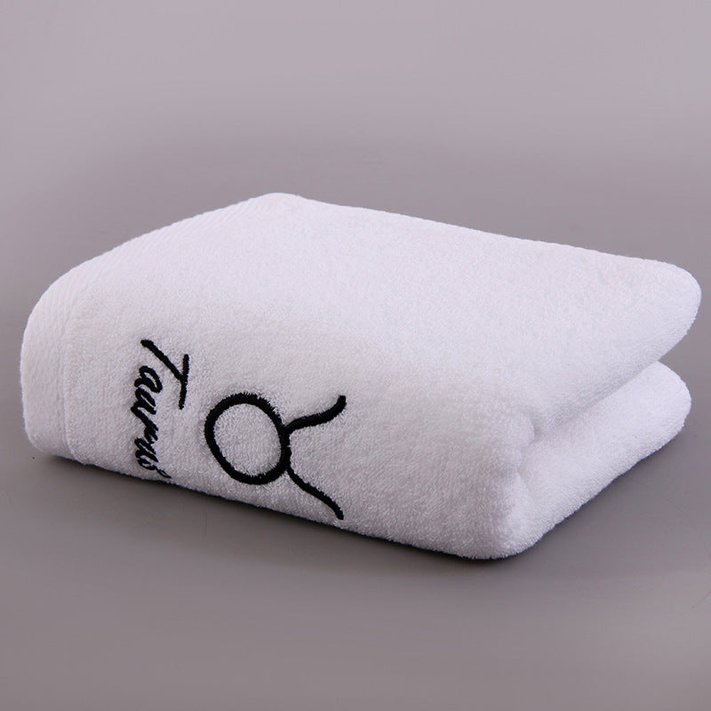Soft Cotton Face Towel with Constellation Embroidery Pattern
