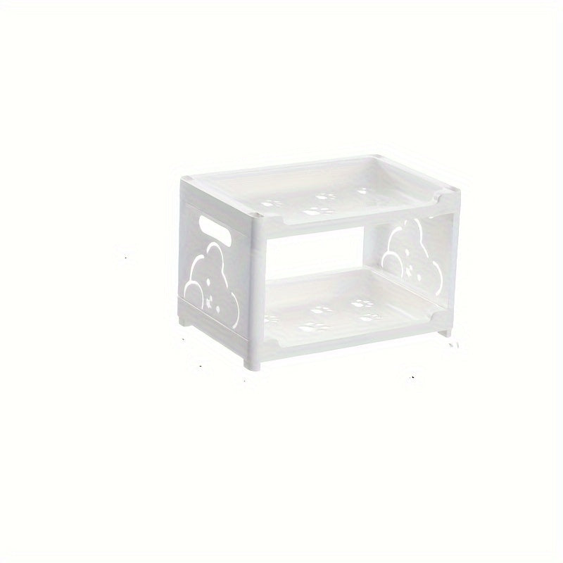 Double Layer Rack Bear Pattern Storage Rack Desktop Storage Rack