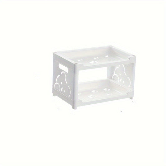 Double Layer Rack Bear Pattern Storage Rack Desktop Storage Rack