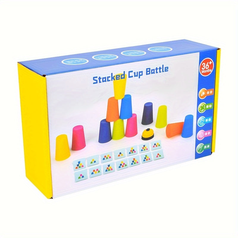 Stacked Cup Battle Game Recognition & Sorting Toy