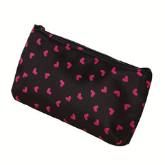 Heart Pattern Makeup Bag For Women Zipper Toiletry Bag Travel Storage