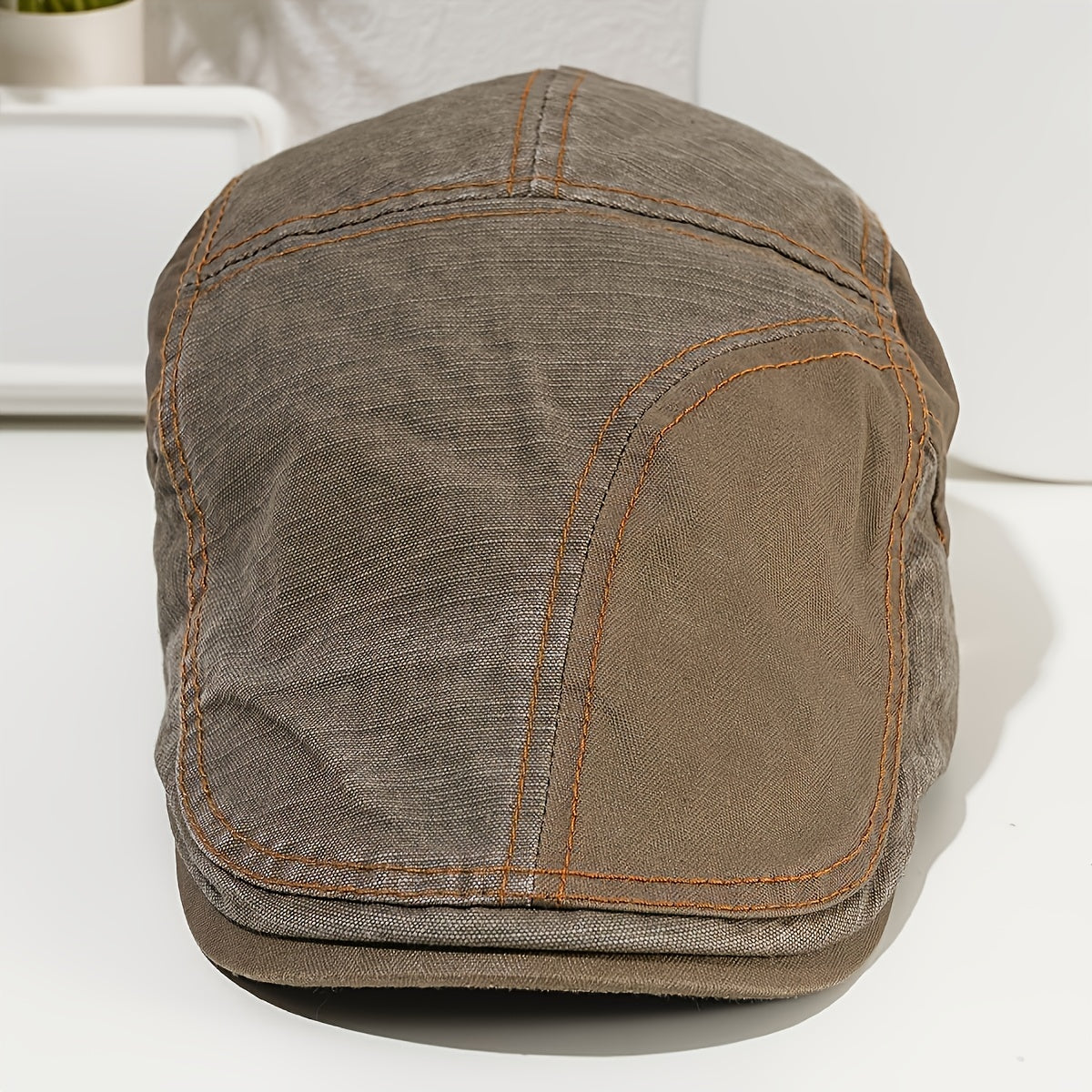 Men's Peaked Cap Sunshade Ventilated Hat Casual British Beret