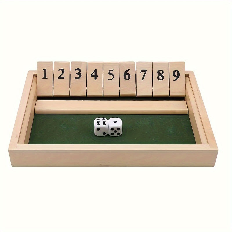 Wooden Game Board with Numbered Dice - Classic British Pub Game