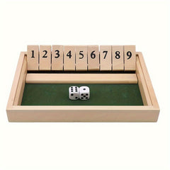 Wooden Game Board with Numbered Dice - Classic British Pub Game