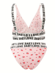  Strawberry Print Cross Front Bra & Underwear Set