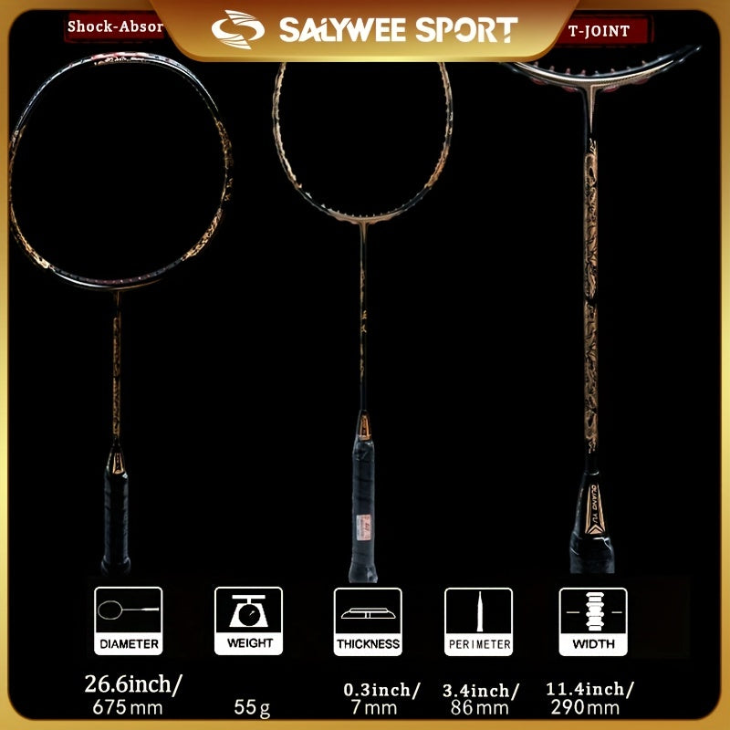 Carbon Fiber Badminton Rackets 10U G4 Golden Dragon Max 13