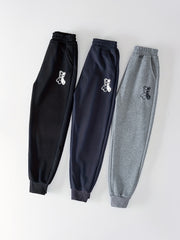 3 Pcs Boys' Knitted Elastic Waist Casual Sports Pants For 7-15Y