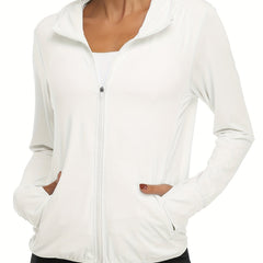 Women's Sun Protection Jacket Zip Hooded UV Sun Jacket