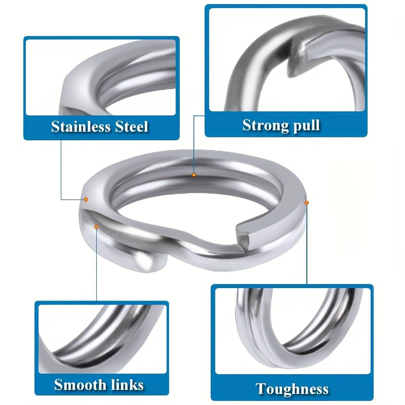 50pcs Stainless Steel Split Ring Lure Connector Fishing Tackle