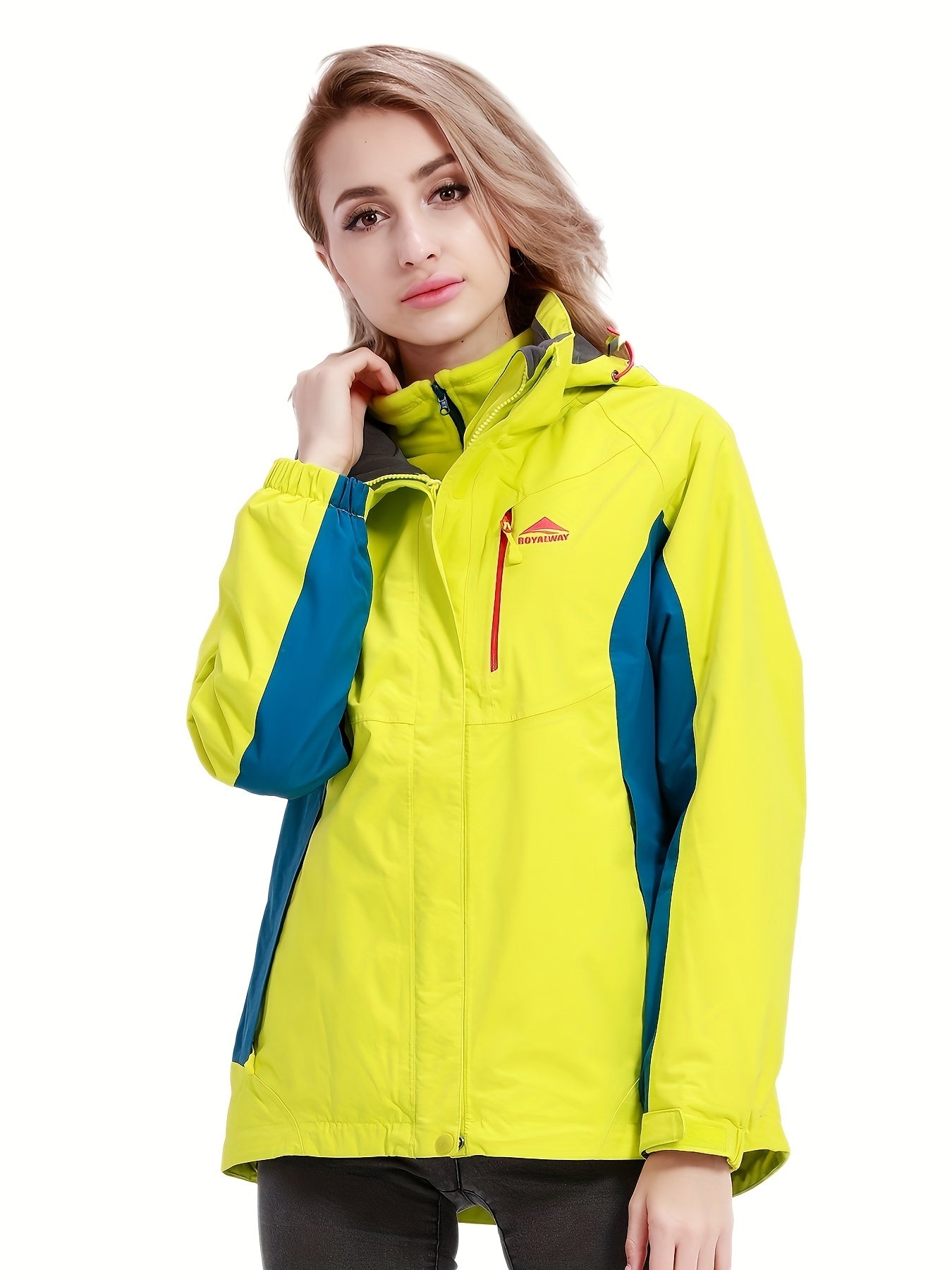 Women's Waterproof Ski Jacket Hooded Hardshell Winter Coat