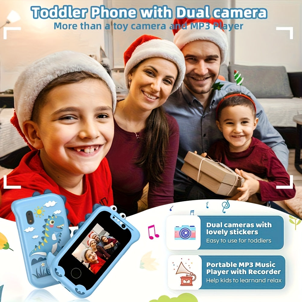 RIVGOT Dino Sunset Silicone Case for Kids 3-9 w/ Double Camera & Games