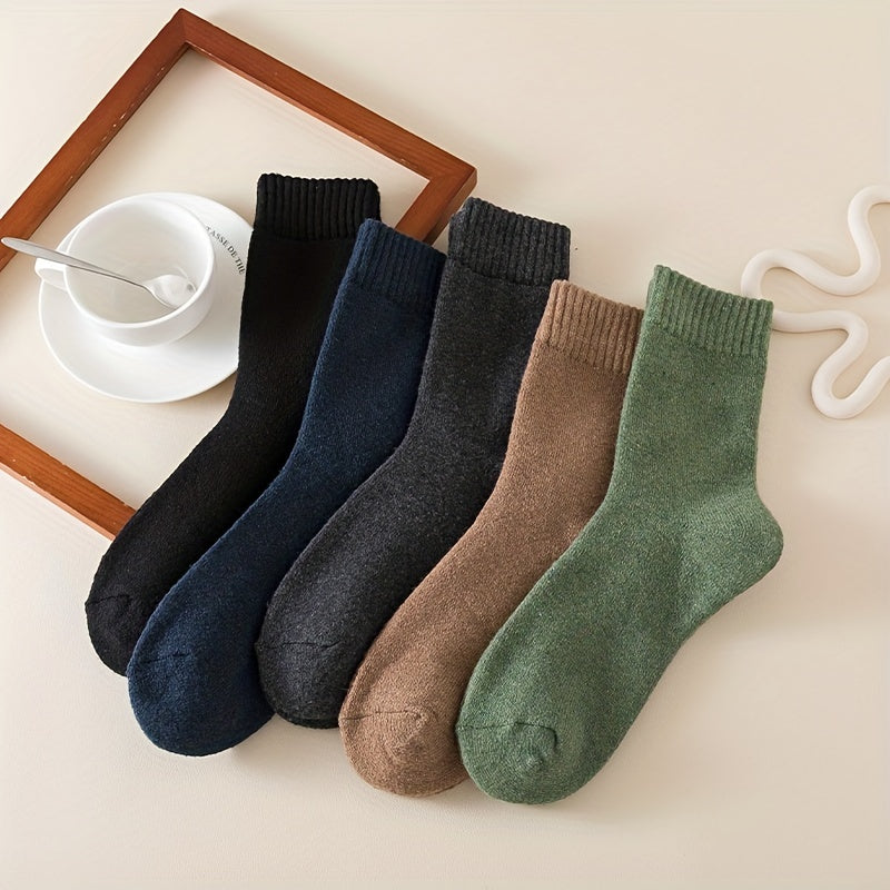 Boys Casual Thickened Crew Socks for Autumn Winter, 8 Pairs