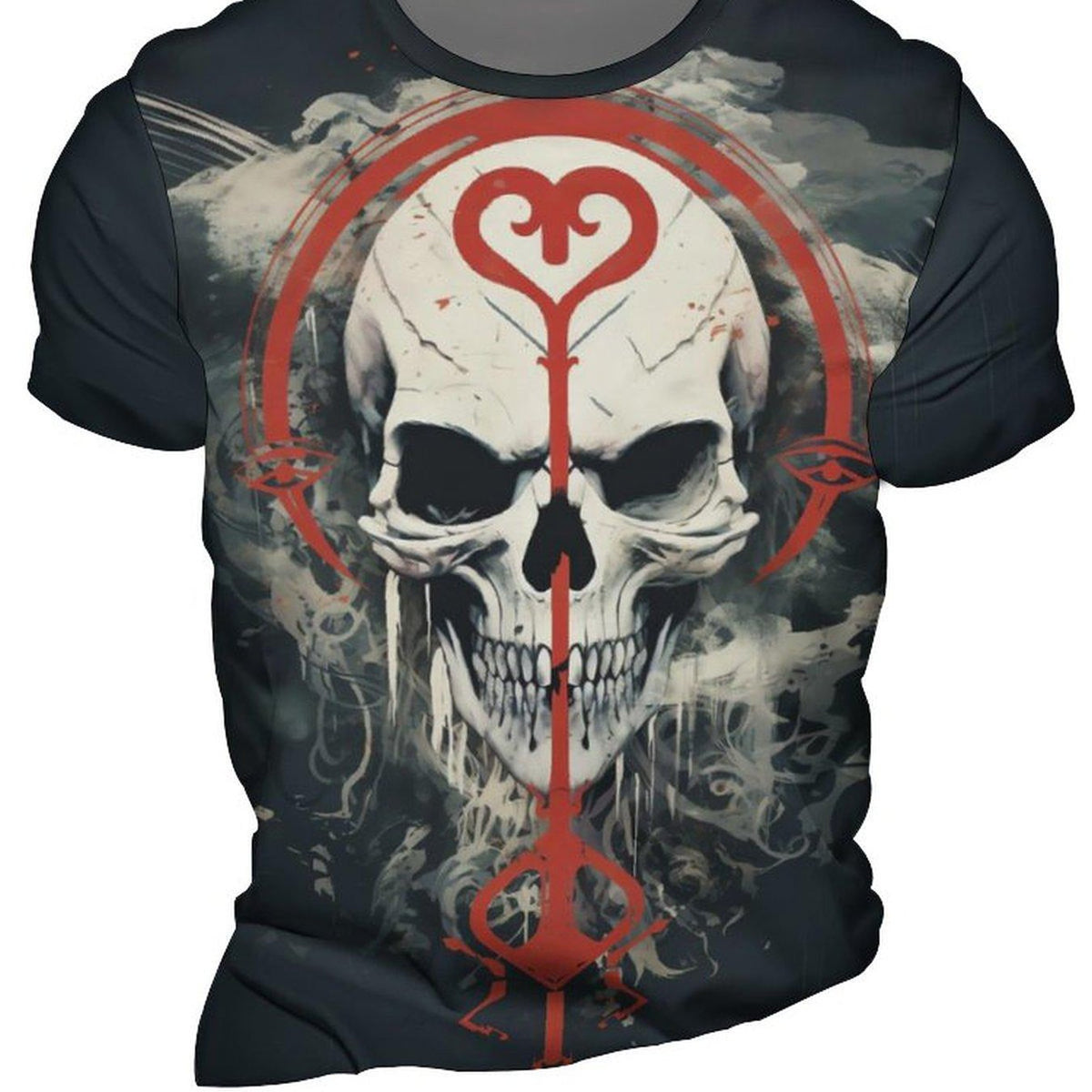 Men's Skull 3D Print Short Sleeve T Shirt for Summer