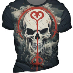 Men's Skull 3D Print Short Sleeve T Shirt for Summer