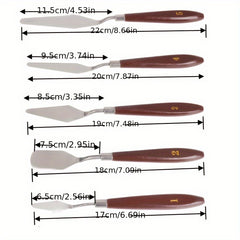 5pcs Painting Scraper Pigment Set for Acrylic Gouache Art