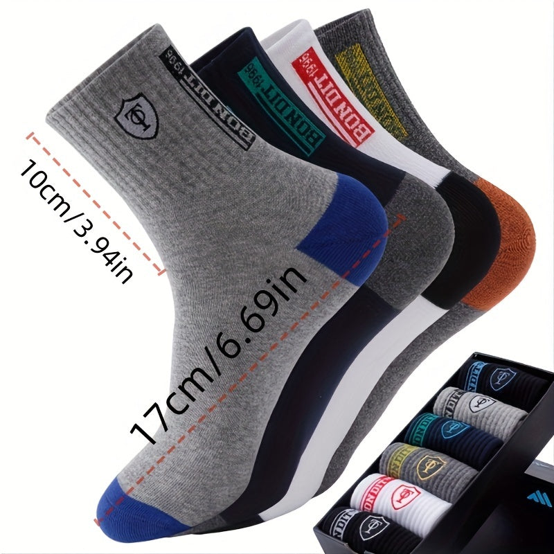 5 Pairs Men's Cotton Athletic Ankle Socks