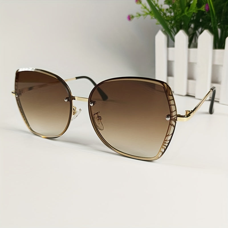 Men's Gradient Sunglasses Metal Frame Outdoor Travel Hiking Sunglasses