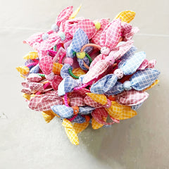 100pc Colourful Rabbit Ear Hair Bands Elastic Mixed Print Bowknot Hair Ropes