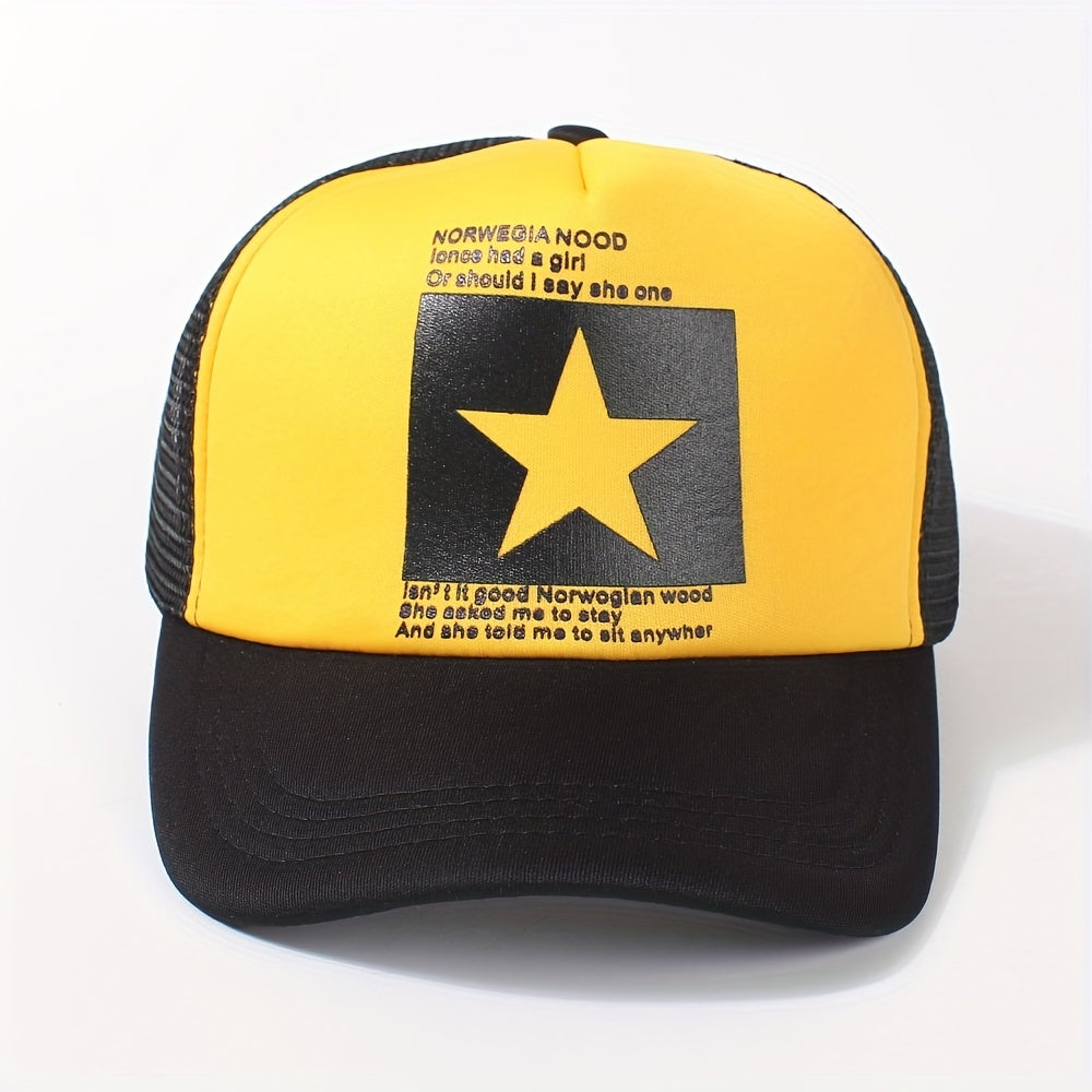 Pentagram Mesh Trucker Hat Breathable Baseball Cap Unisex Sunshade Dad Hats