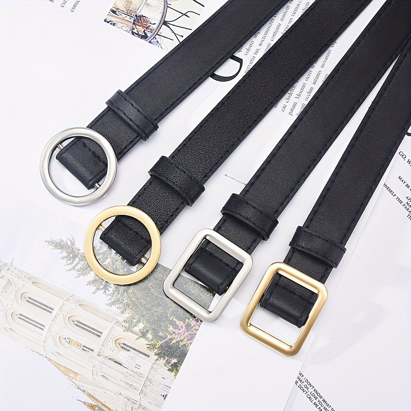 Pin Buckle PU Leather Belt for Men Women