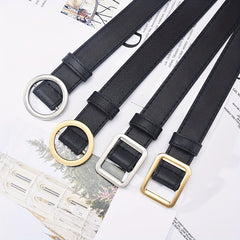 Pin Buckle PU Leather Belt for Men Women