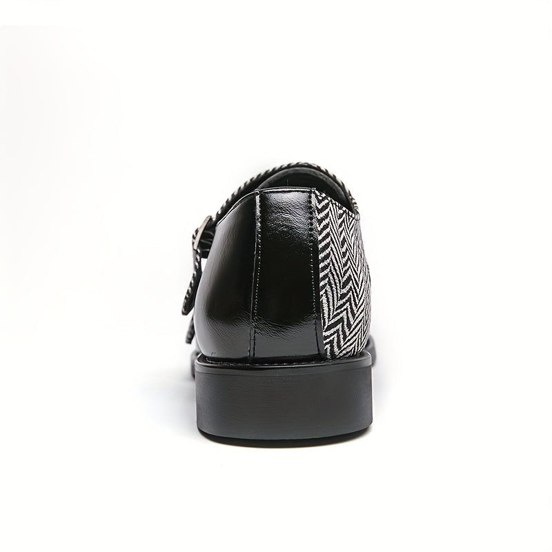 Men's Cap Toe Double Monk Strap Slip On Loafers