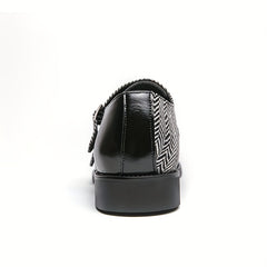 Men's Cap Toe Double Monk Strap Slip On Loafers