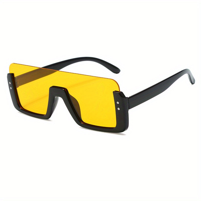 Half Frame Square Sunglasses Sun Protection Accessory for Summer Holiday