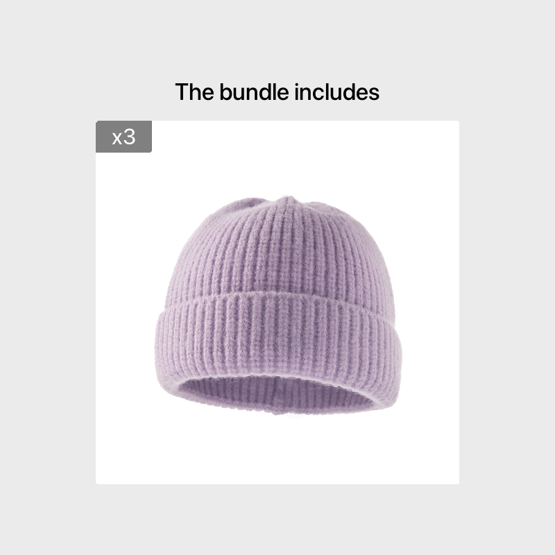 Fleece Beanie Hat Winter Knitted Caps Soft Warm Unisex Beanie Hat