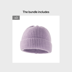 Fleece Beanie Hat Winter Knitted Caps Soft Warm Unisex Beanie Hat