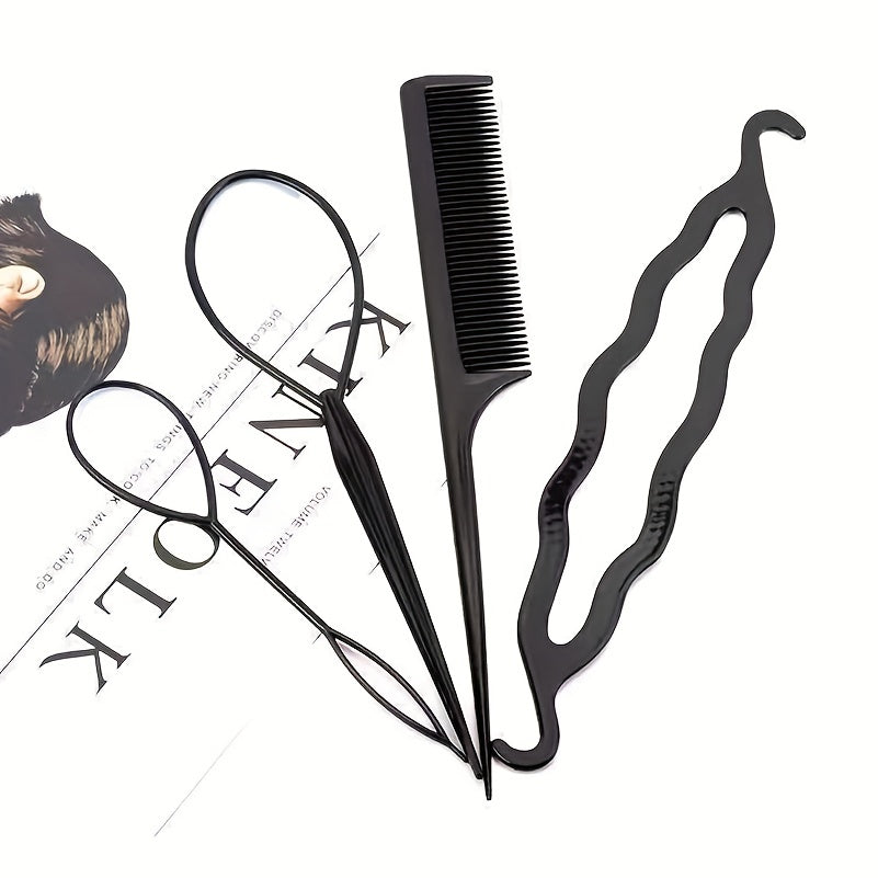 4pcs Hair Accessories Braiding Tools Bun Maker Twist Hair Clips