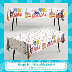 Birthday Tablecloth Waterproof Disposable Cartoon Tablecloth