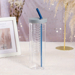 Leak Proof Water Bottle w/ Folding Straw and Tea Filter 700ml