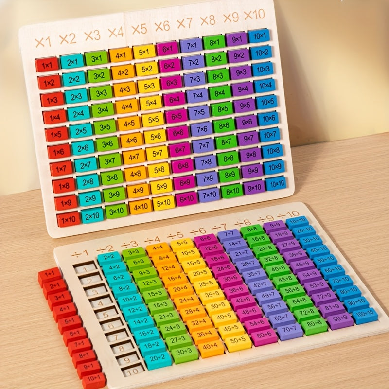 Wooden Math Practice Toy for Kids Educational Puzzle with Numbered Blocks