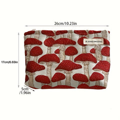 Mushroom Print Makeup Storage Pouch & Toiletry Organizer