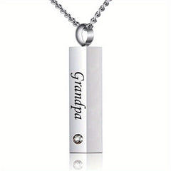 Pet Memorial Necklace Stainless Steel Crystal Pendant Cremation Urn