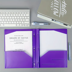 16pcs Double Pocket Letter Size Folders - 8 Colors