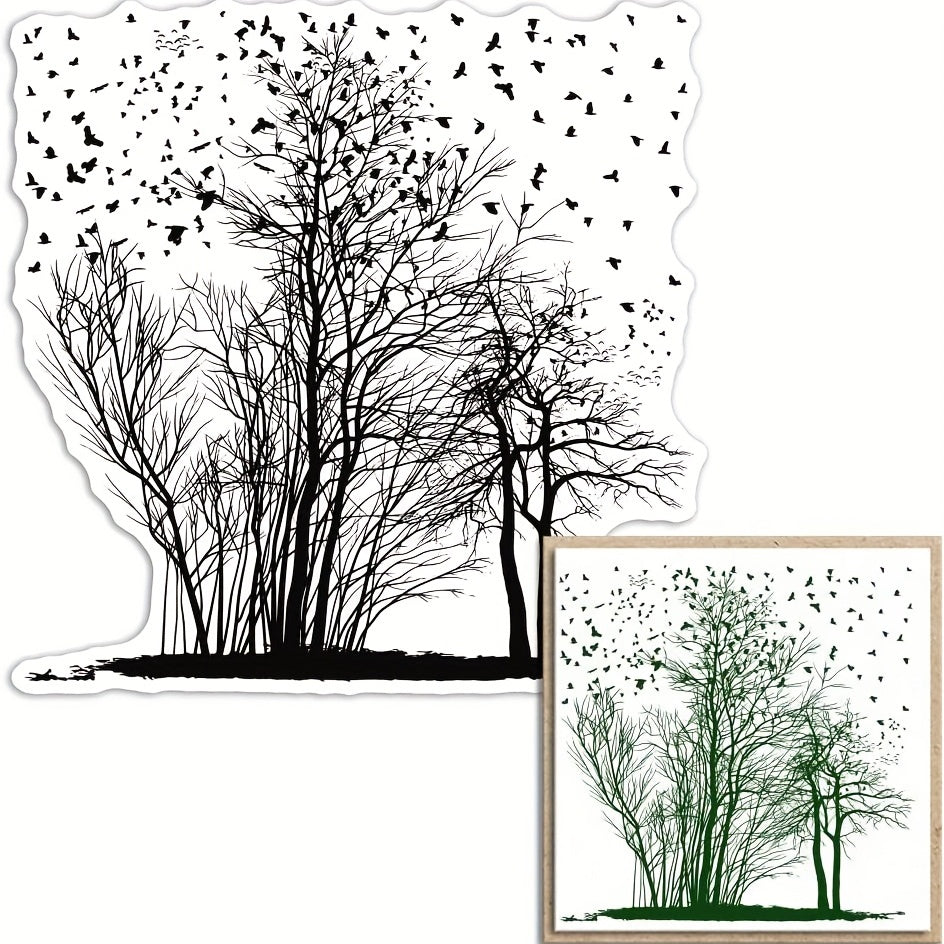 Trees and Birds Clear Stamps for Crafting