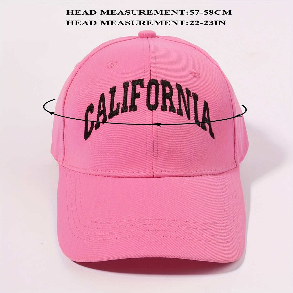 CALIFORNIA Pink Embroidery Baseball Cap Lightweight Adjustable