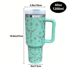 40oz Goat Star Tumbler Stainless Steel Thermal Water Bottle With Straw