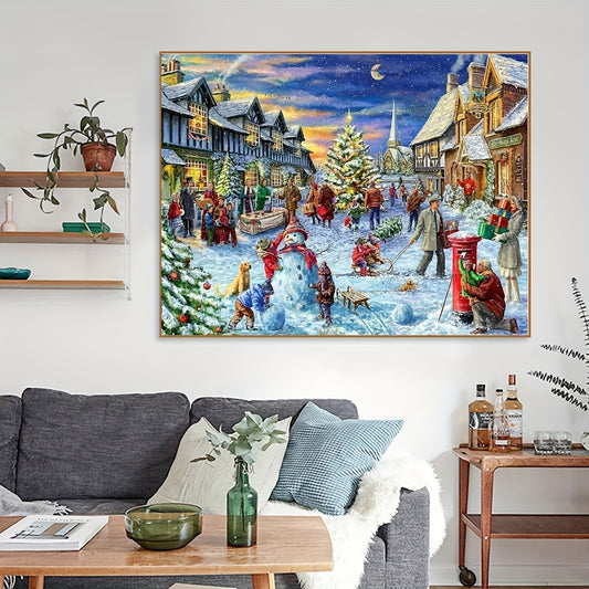 Christmas Snow View Cross Stitch Kit for Wall Decoration