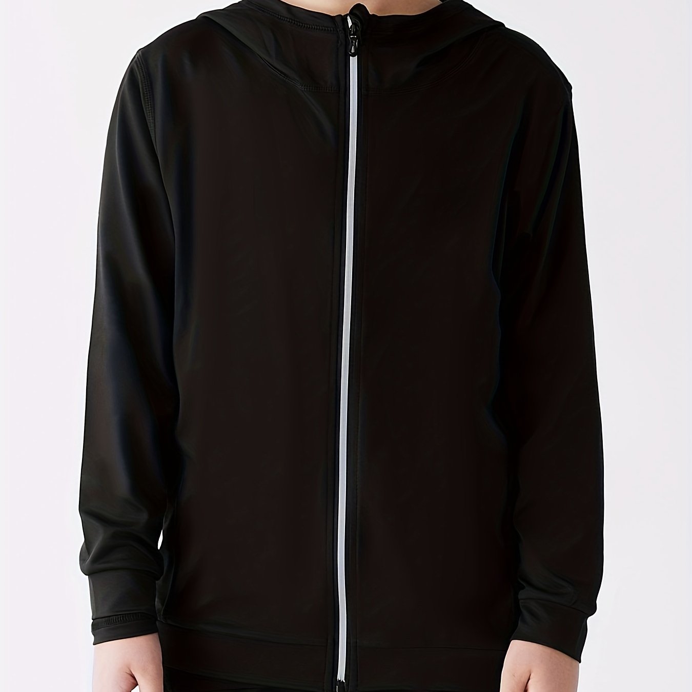 Boys Sports Zipper Hooded Top Long Sleeve Jacket - Quick Dry
