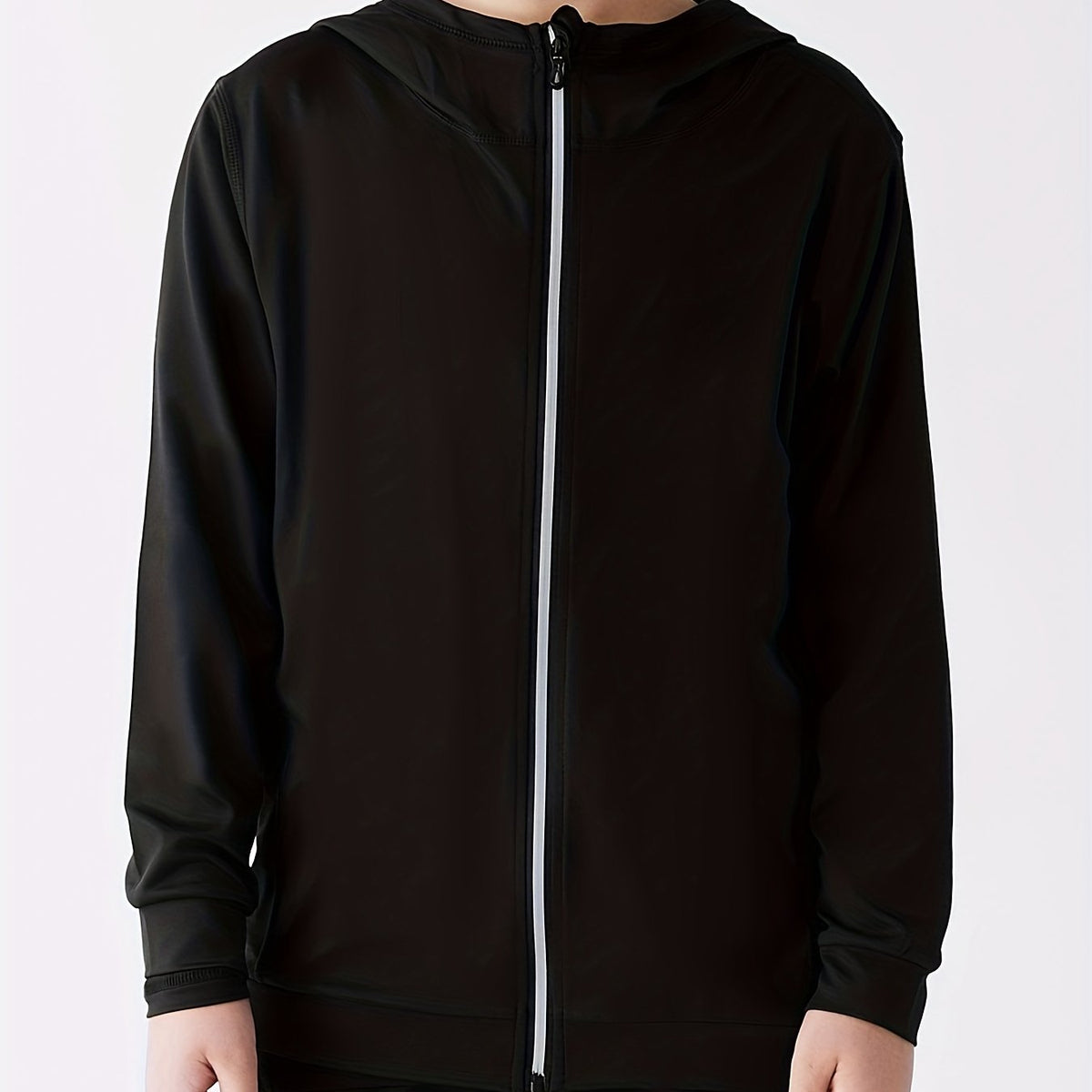 Boys Sports Zipper Hooded Top Long Sleeve Jacket - Quick Dry