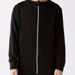 Boys Sports Zipper Hooded Top Long Sleeve Jacket - Quick Dry