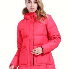Women's Hooded Puffer Down Jacket Lightweight Full Zip Thermal Outwear