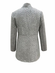  Chevron Print Open Front Slim Fit Blazer