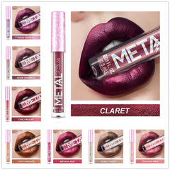 Metallic Glitter Lipstick Waterproof High Pigment Lip Gloss